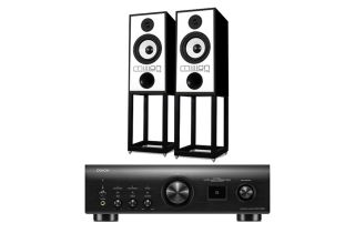 Denon PMA-1700NE Integrated Amplifier with Mission 770 Standmount Loudspeakers with Stands